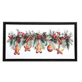 Gingerbread Man Garland LED Canvas Wall Art