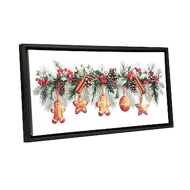 Gingerbread Man Garland LED Canvas Wall Art