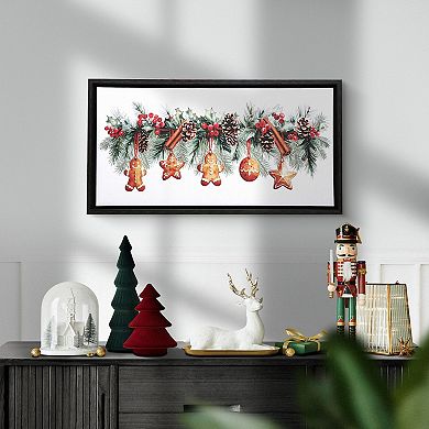 Gingerbread Man Garland LED Canvas Wall Art