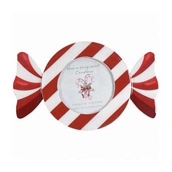 Christmas Candy Round Photo Frame