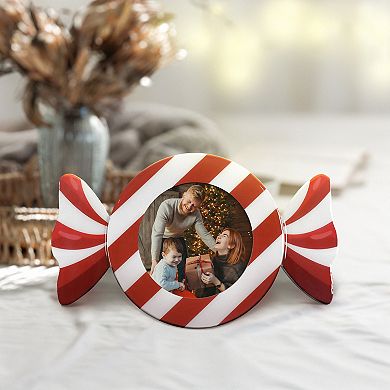 Christmas Candy Round Photo Frame