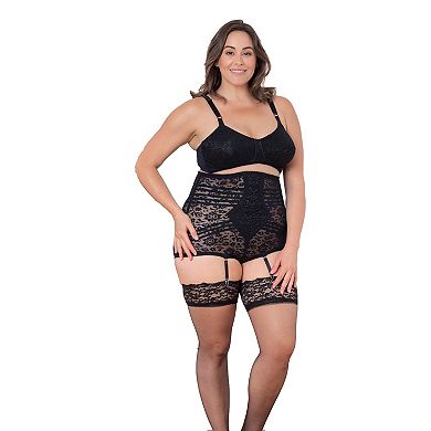 High Waist Extra Firm No Roll Panty Girdle with Detachable Garters