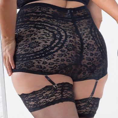High Waist Extra Firm No Roll Panty Girdle with Detachable Garters
