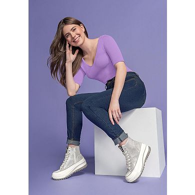 Andrea Platform Metallic Sneaker Booties 70076