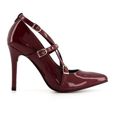 Andrea Fashion Triple Strap Stiletto Pumps 84973