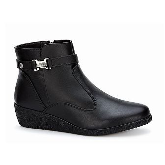Andrea Wedge Leather Booties 36143