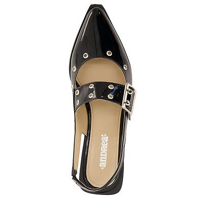 Andrea Slingback Flats Wide Buckle 85553