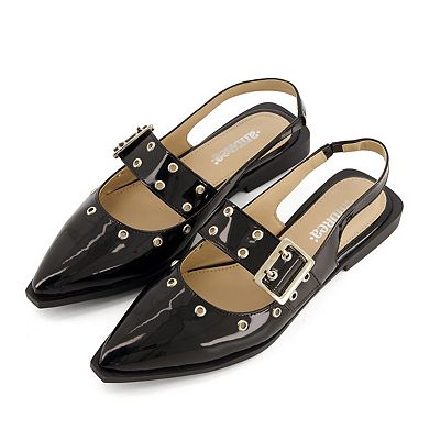 Andrea Slingback Flats Wide Buckle 85553