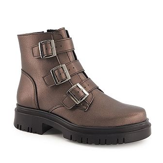 Andrea Triple Buckle Combat Boots 76737