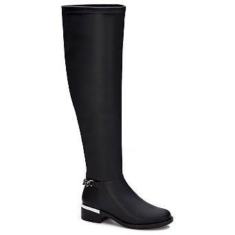Andrea Tall Riding Boots With Chain Accent 89531
