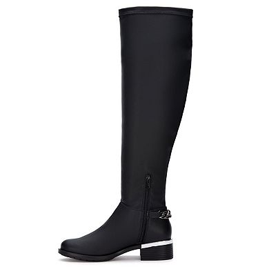 Andrea Tall Riding Boots With Chain Accent 89531