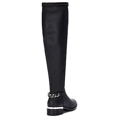 Andrea Tall Riding Boots With Chain Accent 89531