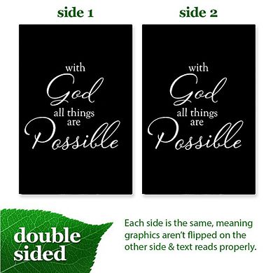 G128 Garden Flag 12x18 Inches With God All Things Possible Printed Blockout Polyester