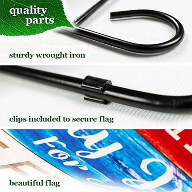 G128 Garden Flag Stand & Garden Flag 12x18 IN Land of the Free Liberty Double Sided