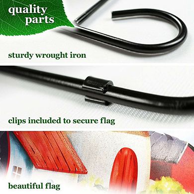 G128 Garden Flag Stand & Garden Flag 12x18 IN Welcome Lighthouse Beach Double Sided