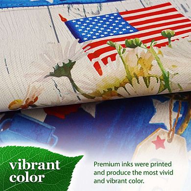 G128 Garden Flag 12x18 Inches Rustic Mason Jar Patriotic Flowers Printed Blockout Polyester