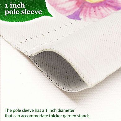 G128 Garden Flag Stand & Garden Flag 12x18 IN Home Sweet Home Butterflies Double Sided