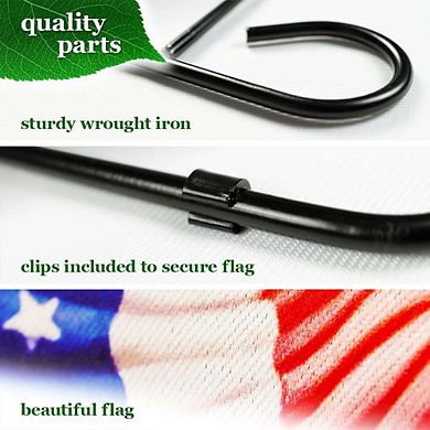 G128 Garden Flag Stand & Garden Flag 12x18 IN America My Home My Heart Double Sided