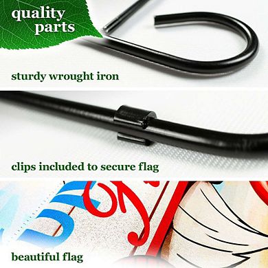 G128 Garden Flag Stand & Garden Flag 12x18 IN Summer Fun Gnome Double Sided