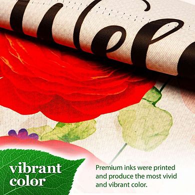G128 Garden Flag 12x18 Inches Spring Welcome Red Orange Flowers Printed Blockout Polyester