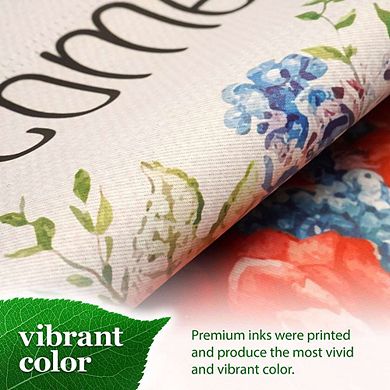 G128 Garden Flag 12x18 Inches Welcome American Flag Flowers Printed Blockout Polyester