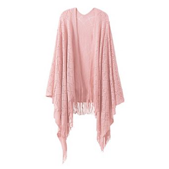 Woman Within Open Weave Shawl