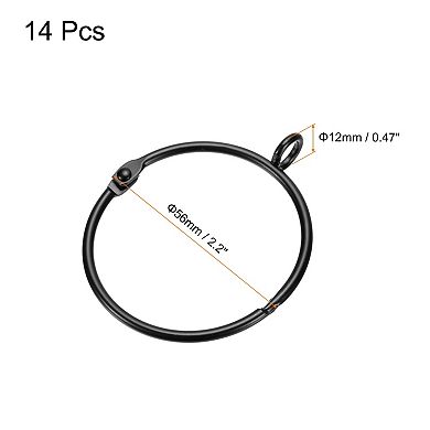 14 PCS Openable Curtain Rod Rings with Eyelets 2-Inch