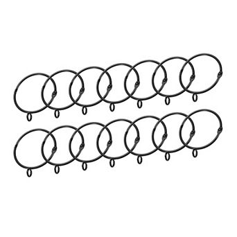 14 pc Openable Curtain Rod Rings with Eyelets 2-Inch