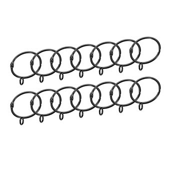 14 pc Openable Curtain Rod Rings with Eyelets 1.5-Inch