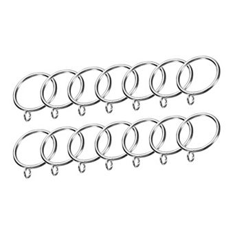 14 pc Curtain Rod Rings with Eyelets Metal 1.8 Inch