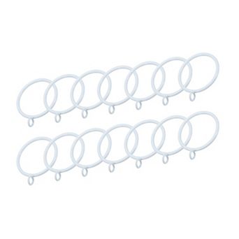 14 pc Curtain Rod Rings with Eyelets Metal 1.8 Inch