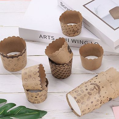150Pcs Paper Baking Cups, Kraft Paper Muffins Liners Cupcake Greaseproof Disposable Bulk Wrappers
