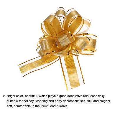 10pcs 7 Inch Large Pull Bow Gift Wrapping Bows Ribbon Organza Bows for Party