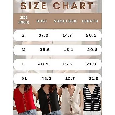 Women's Tie Knit Vest Crochet Sleeveless Open Front Cardigan Sweater Vest Top
