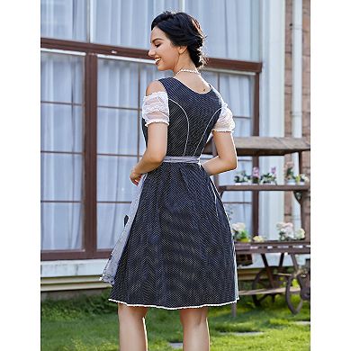 Women's Oktoberfest Dress 3 Pieces German Dirndl Dress Costumes for Bavarian Carnival Halloween