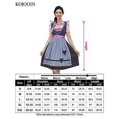 Women's Oktoberfest Dress 3 Pieces German Dirndl Dress Costumes for Bavarian Carnival Halloween