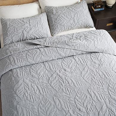 Wholelinens Stonewashed 3 Piece Cotton Bedspread Reversible Quilt Set