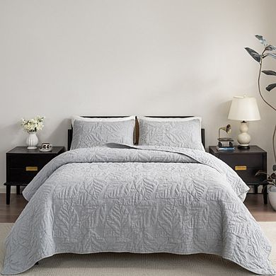 Wholelinens Stonewashed 3 Piece Cotton Bedspread Reversible Quilt Set