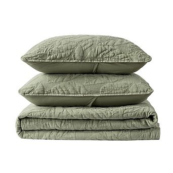 Wholelinens Stonewashed 3 pc Cotton Bedspread Reversible Quilt Set