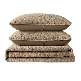 Wholinens Stonewashed Cotton Floral Bedspread Reversible Quilt Set