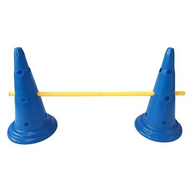 Midlee Dog Cone & Pole Agility Set- Adjustable Big To Small Dogs- Set Of 3