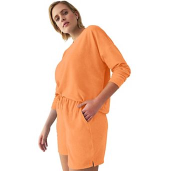 Ellos Plus Size Terry Cloth Short With Drawstring Elastic Waist