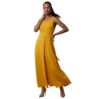 Jessica London Women's Plus Size Stretch Cotton Side Tie Maxi Dress