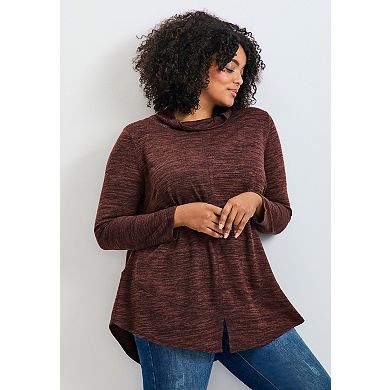Avenue Women's Plus Size Baylee Hacci Long Sleeve Tunic