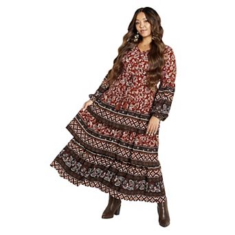 Avenue Women's Plus Size Faye Tiered Maxi Dress
