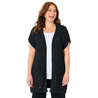 Catherines Women's Plus Size Lurex Cardigan