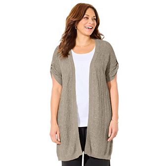 Catherines Women's Plus Size Lurex Cardigan