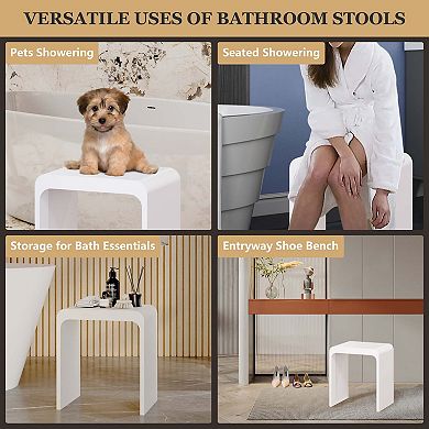 Casainc Freestanding Solid Surface Bathroom Shower Stool