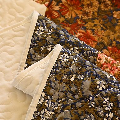 Marcielo 3 Pcs Printed Floral Lightweight Quilt Bedspread Set Queen