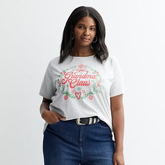 Women's Missy Grandma Claus Graphic Tee